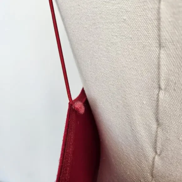 Vintage Y2K City Triangles Red Ruched Maxi Prom Dress Stretchy Spaghetti Strap S - Picture 9 of 13